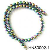 Rainbow Color Round Hematite Beads Stone Chain Choker Fashion Women Necklace